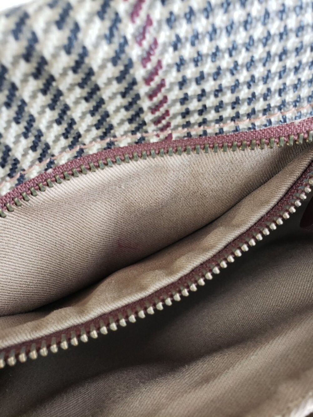Vintage POLO Ralph Lauren Shoulder Bag Houndstooth Plaid Coated Canvas Leather - Picture 15 of 15